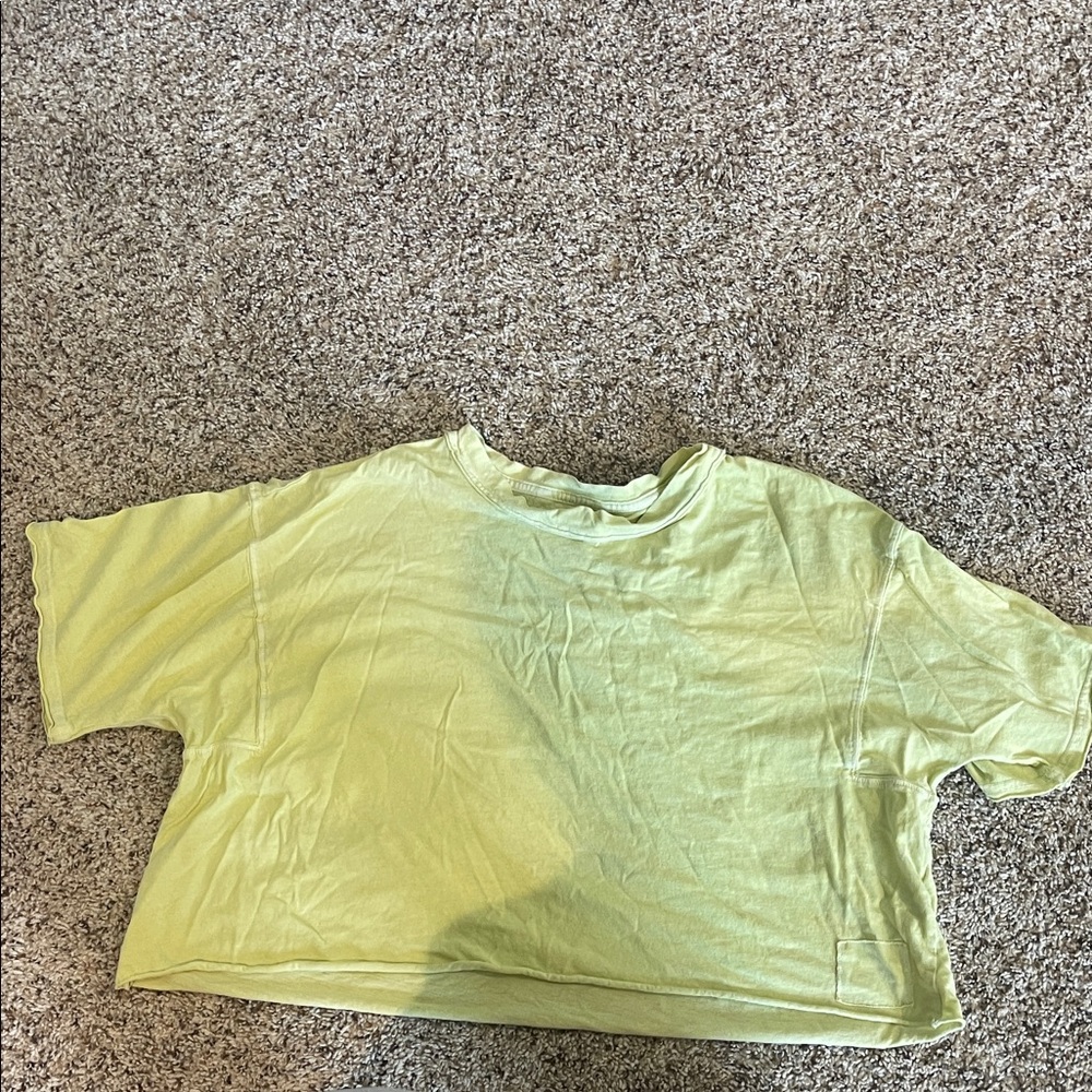 Free people lime green crop top